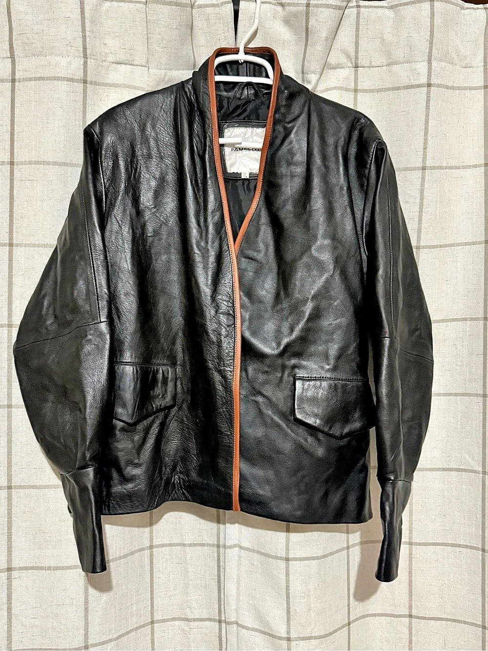 FAMS & CO Men's Black Leather-Style Jacket Size 2XL Like New